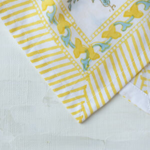 Lemon Cotton Block Print Napkin