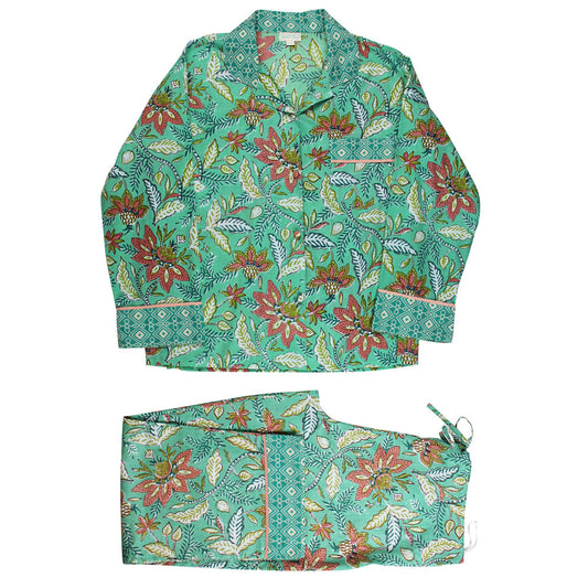 Turquoise, Pink & Olive Floral Pyjamas