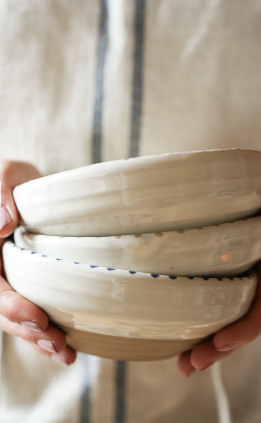 Hand Painted Botanic Snack Bowl - Taupe