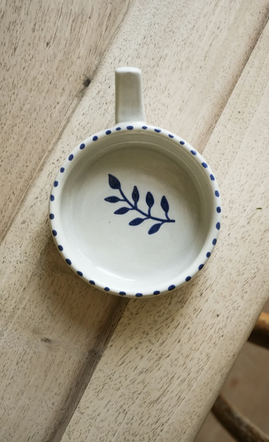 Hand Painted Botanic Olive Dish - Ink