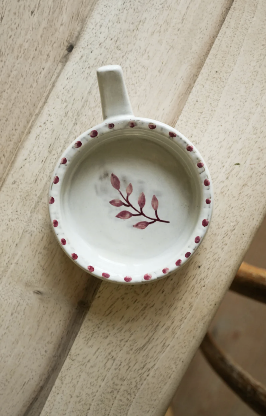Hand Painted Botanic Olive Dish - Brick