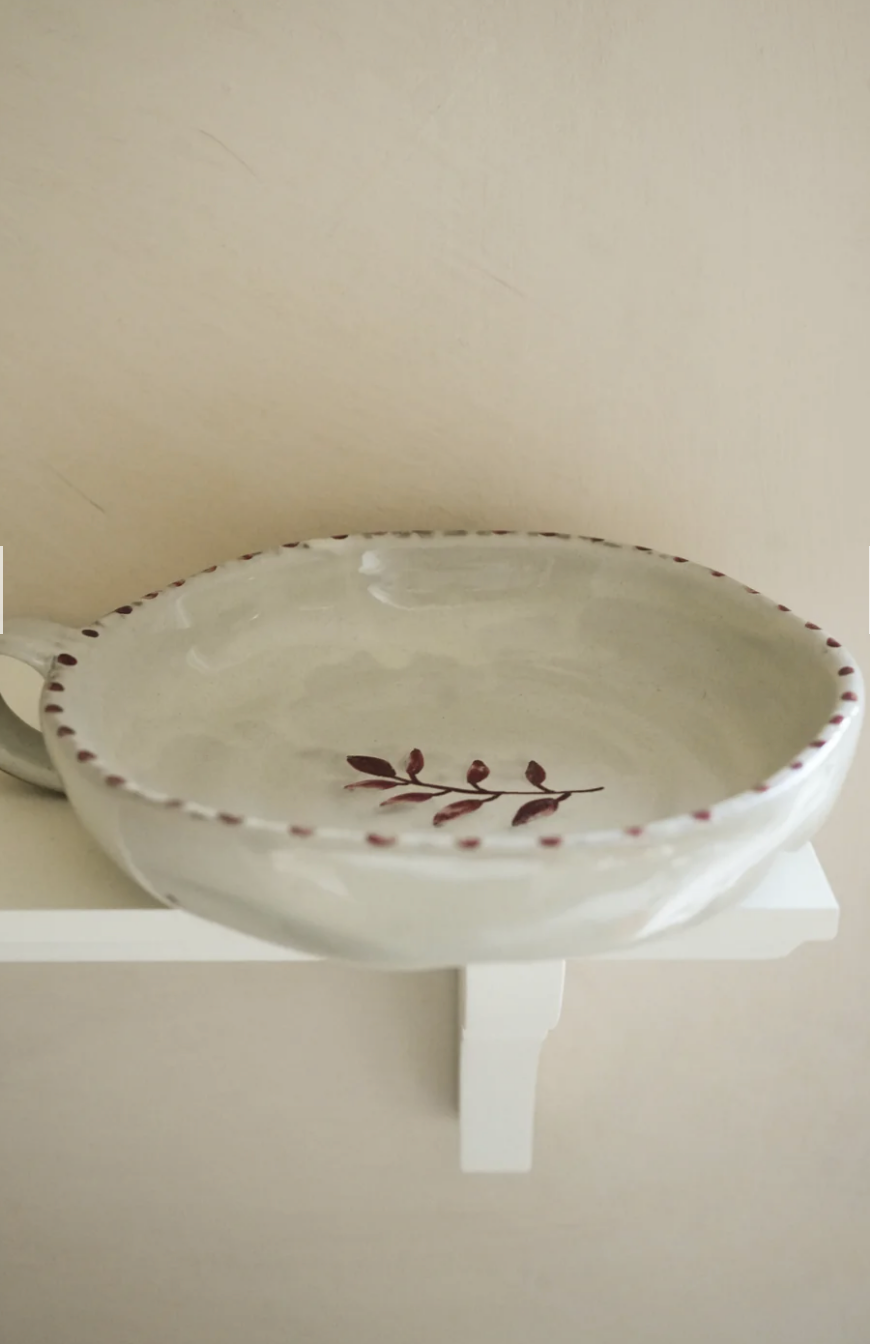 Hand Painted Botanic Dish - Brick