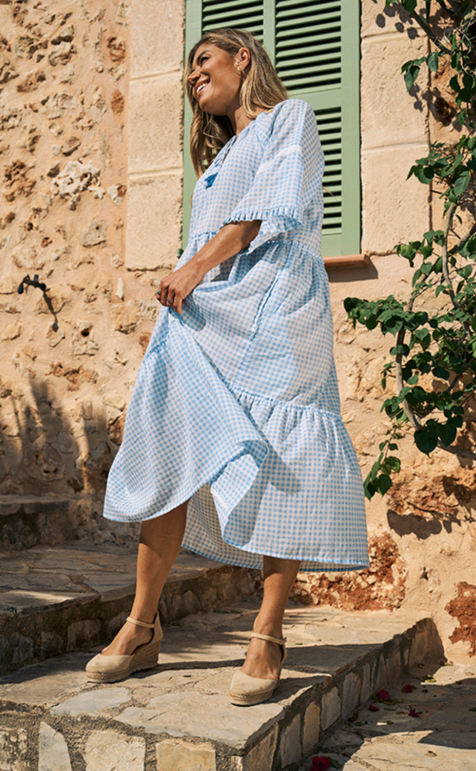 264 - Nimes Cotton Gingham Dress