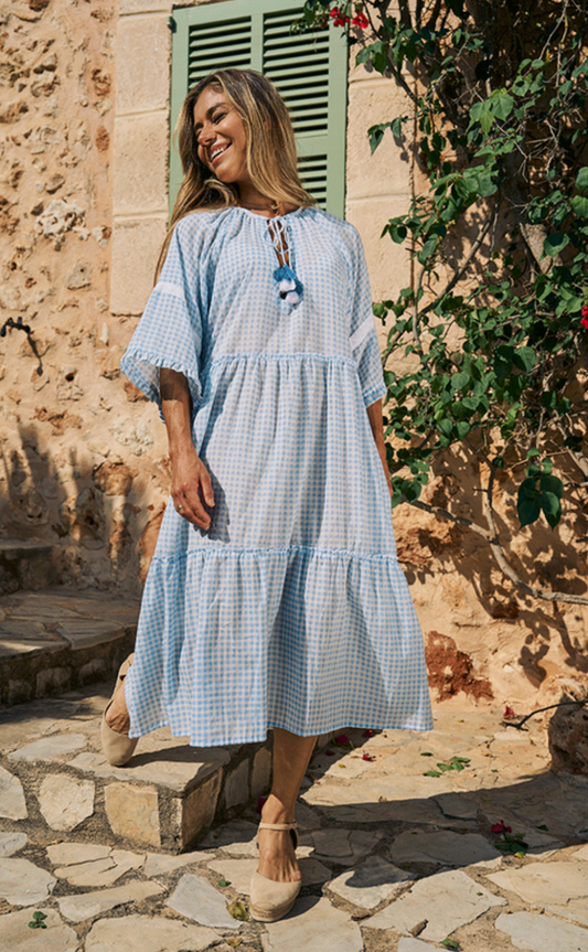 264 - Nimes Cotton Gingham Dress