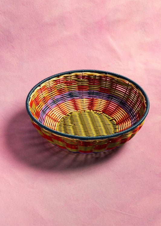 Woven Bowl - Green & Navy