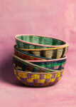 Woven Bowl - Green & Navy
